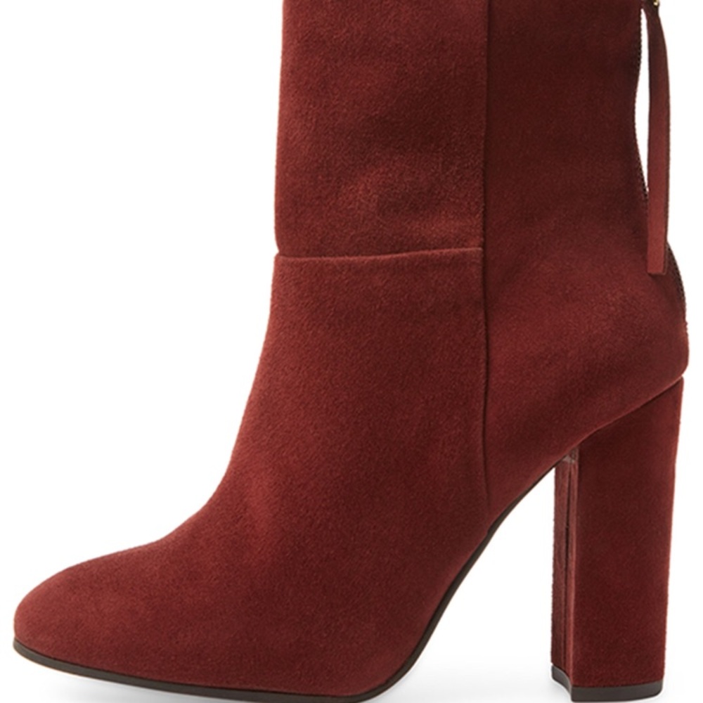 Seychelles cranberry colored block heel booties